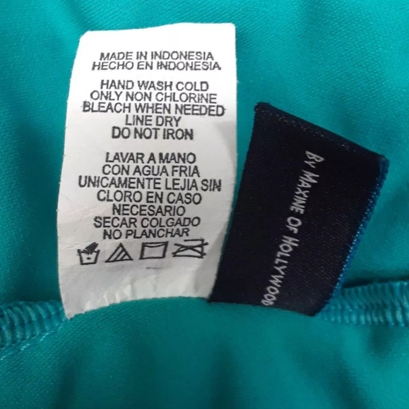 New Maxine of Hollywood Blue Green Azul One Piece Swim Bathing Suit 22W … - Picture 4 of 5